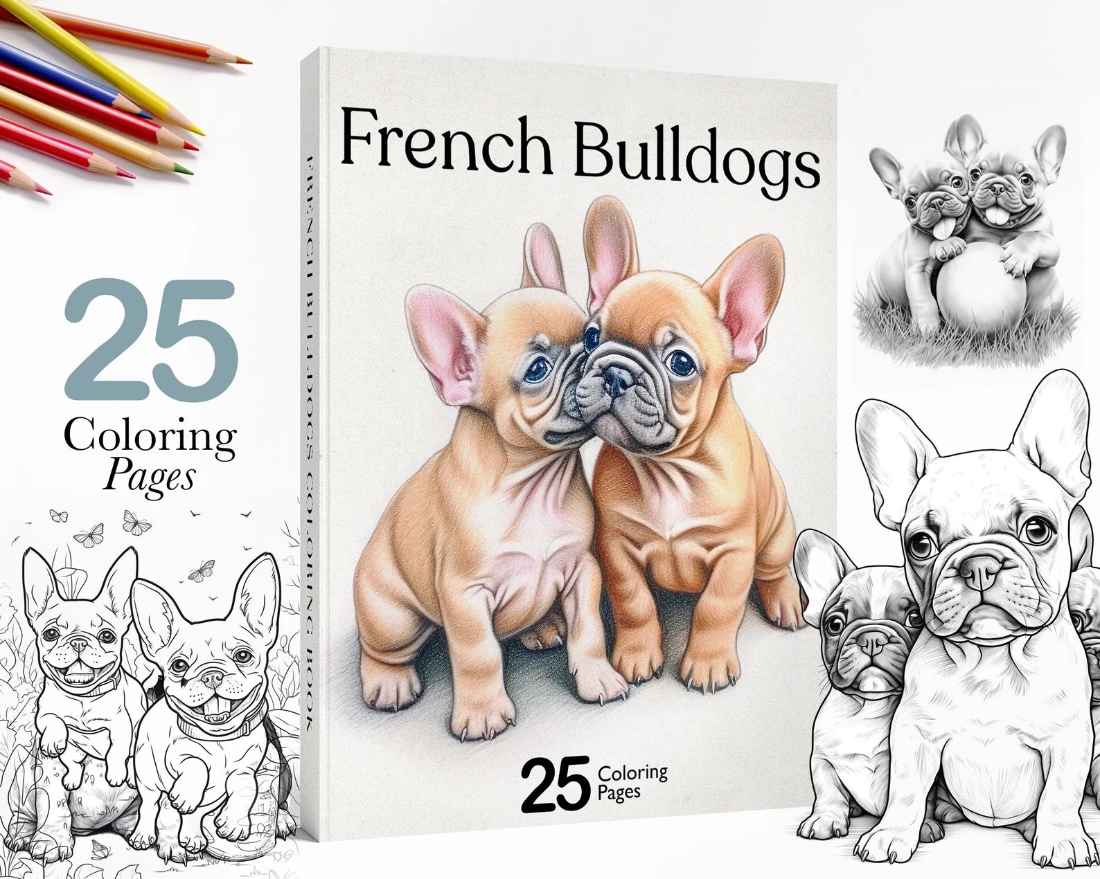 French Bulldog Coloring Book: Animal Stress-relief Coloring Book