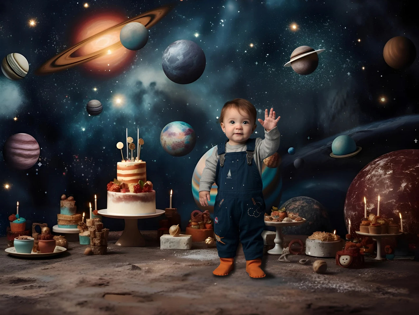 Galaxy Space Birthday Background Set of 15