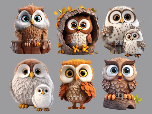 Whimsical Woodland Owl Clipart