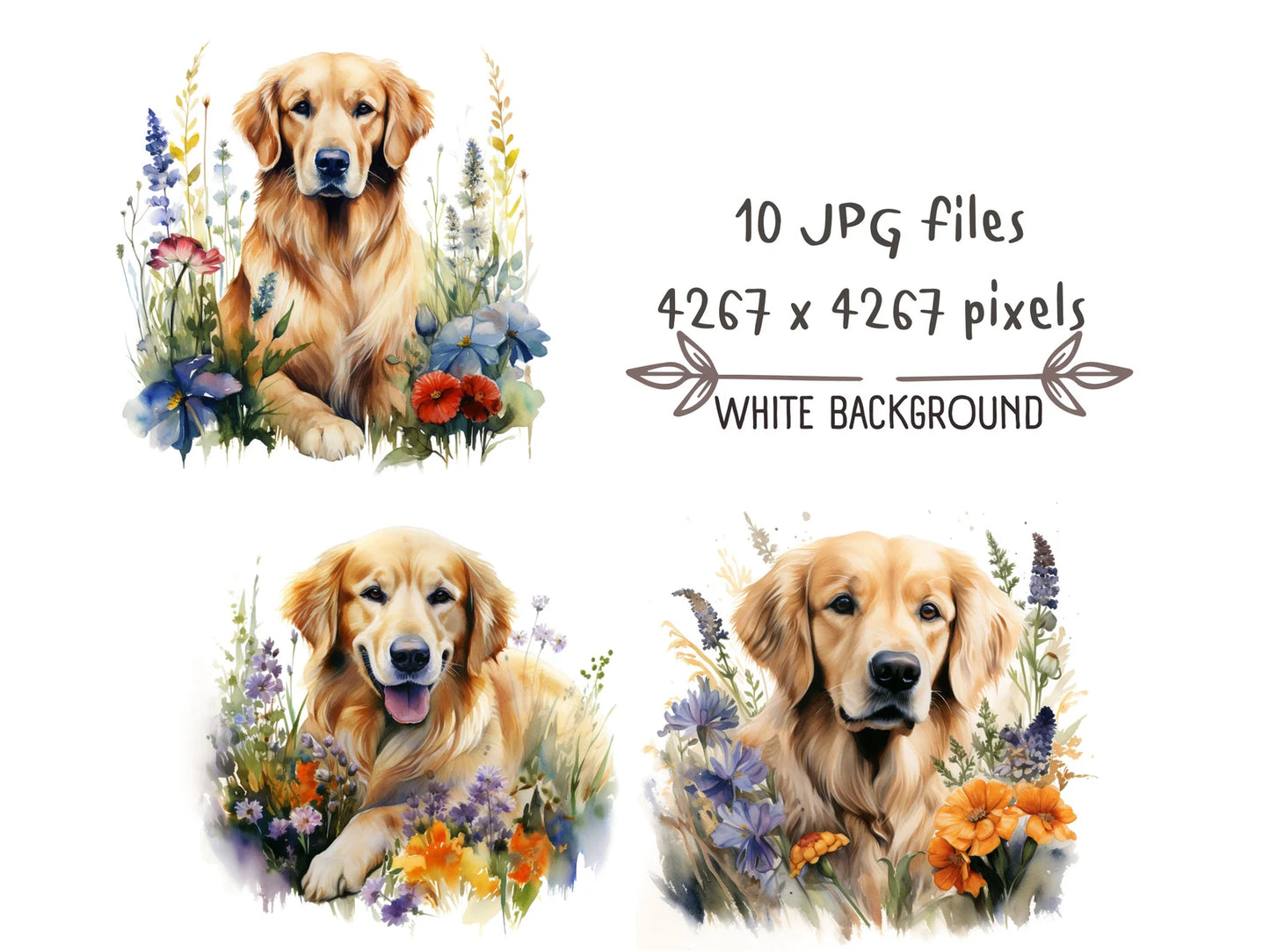 Golden Retriever Watercolor Clipart