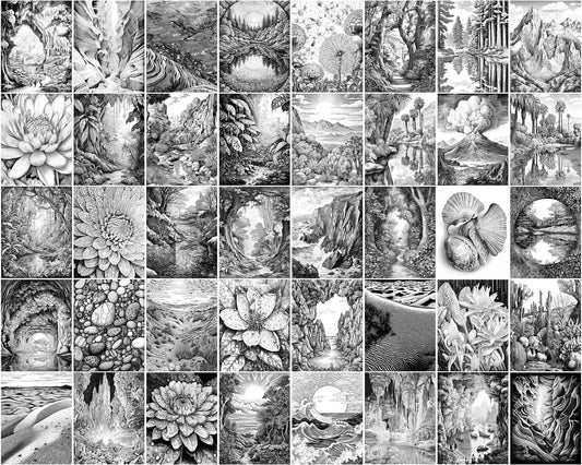 Nature Landscapes he Colors of Earth Coloring Book, Beautiful Flowers Coloring Pages PDF