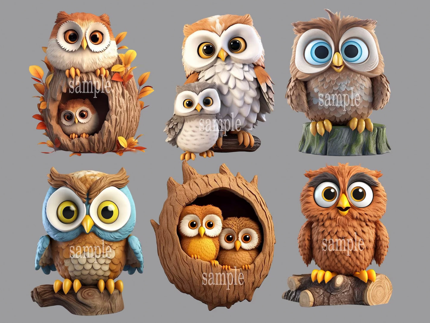 Whimsical Woodland Owl Clipart