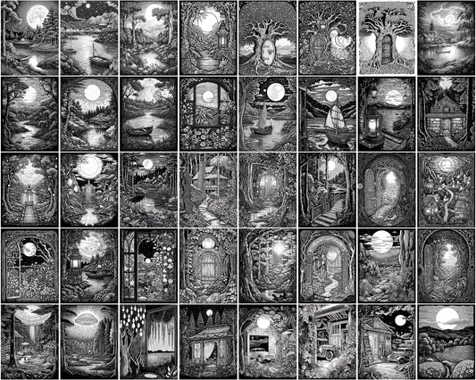 Fantasy of Secret Hideouts Coloring Pages PDF Download