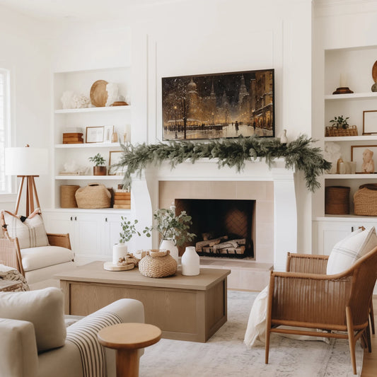 Snowy Winter Night Frame Tv Art, Wallpaper