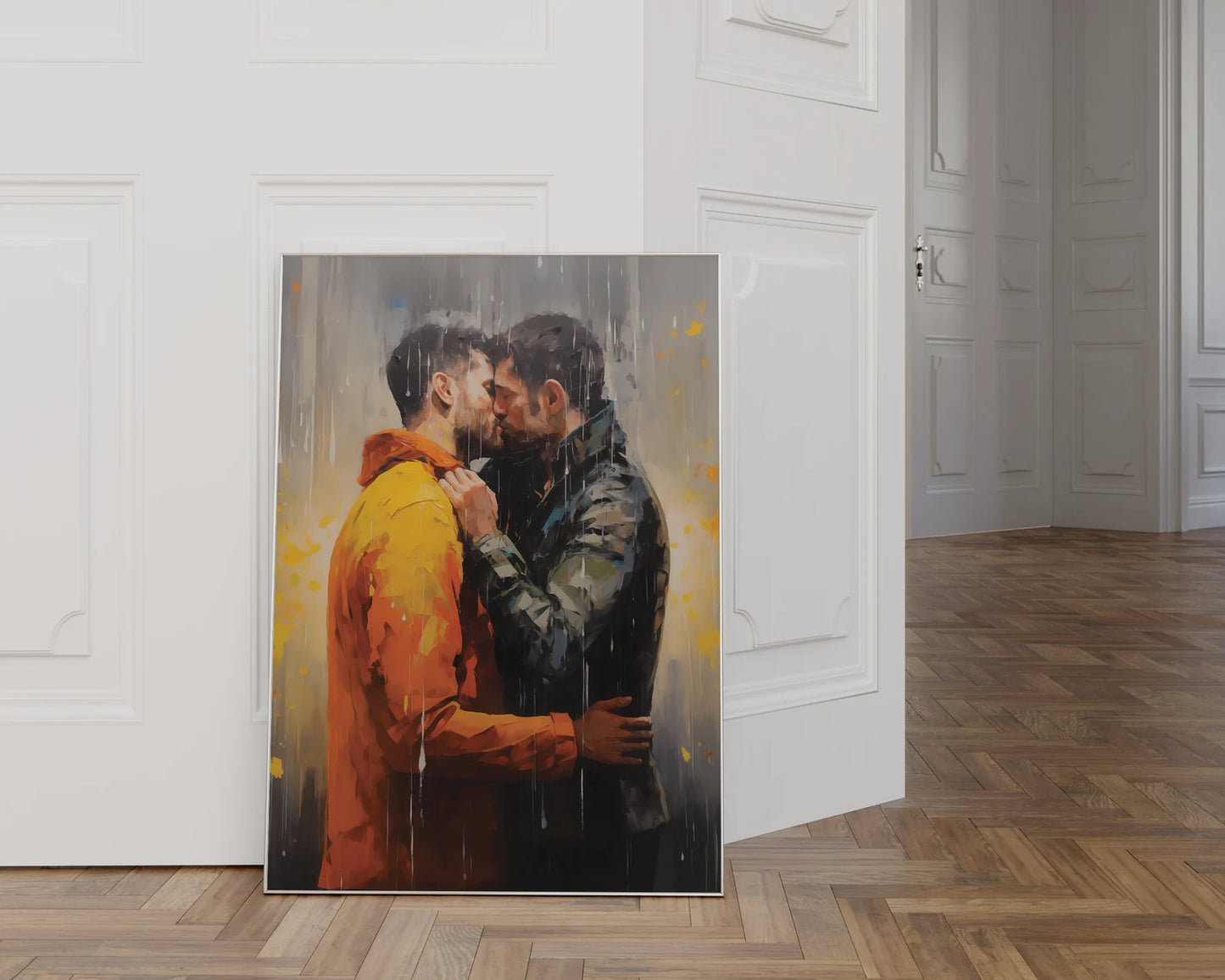 Fall Lovers | Gay Art, Gay Couple, Wall Art | Digital Download