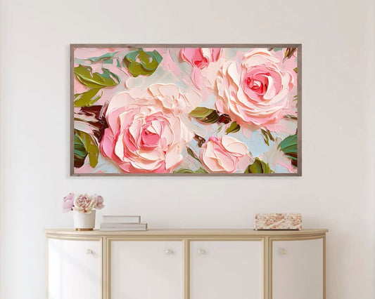 Abstract Pink Rose Frame TV Art
