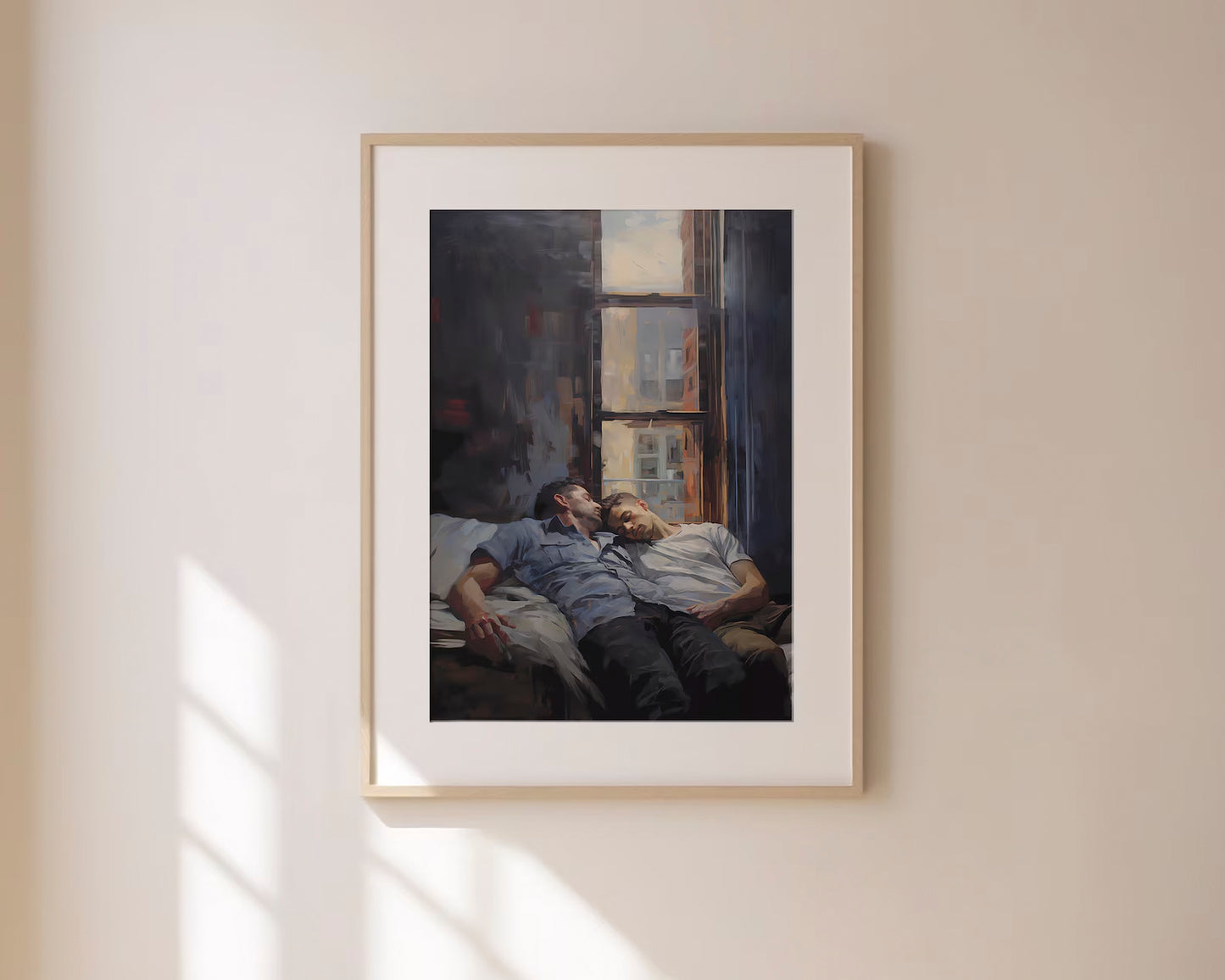 Sunset Embrace | Home Decor, Gay Art Print Poster