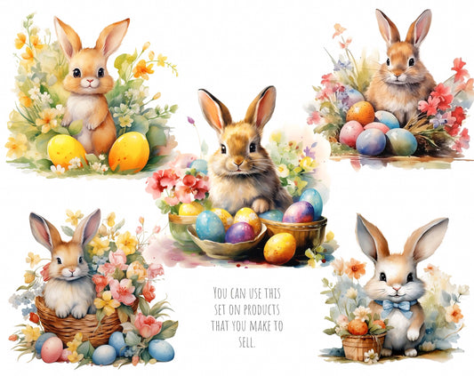 Easter clipart, Easter bunny, Spring clipart