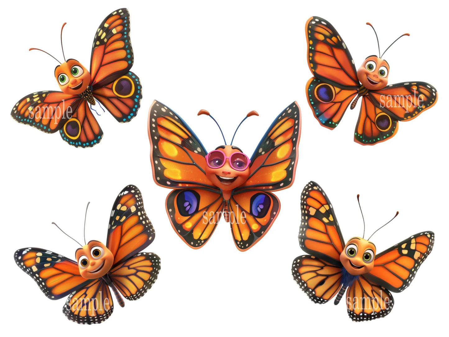 Monarch Butterfly Clipart Bundle