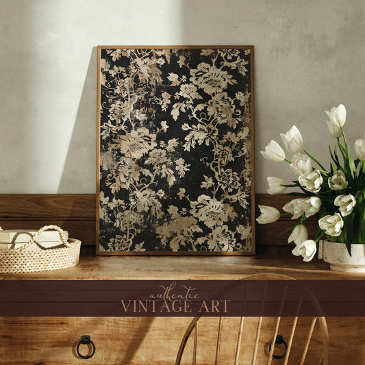 Abstract Vintage Japanese Floral Art Print – Minimalist Wall Art, Digital Antique Poster