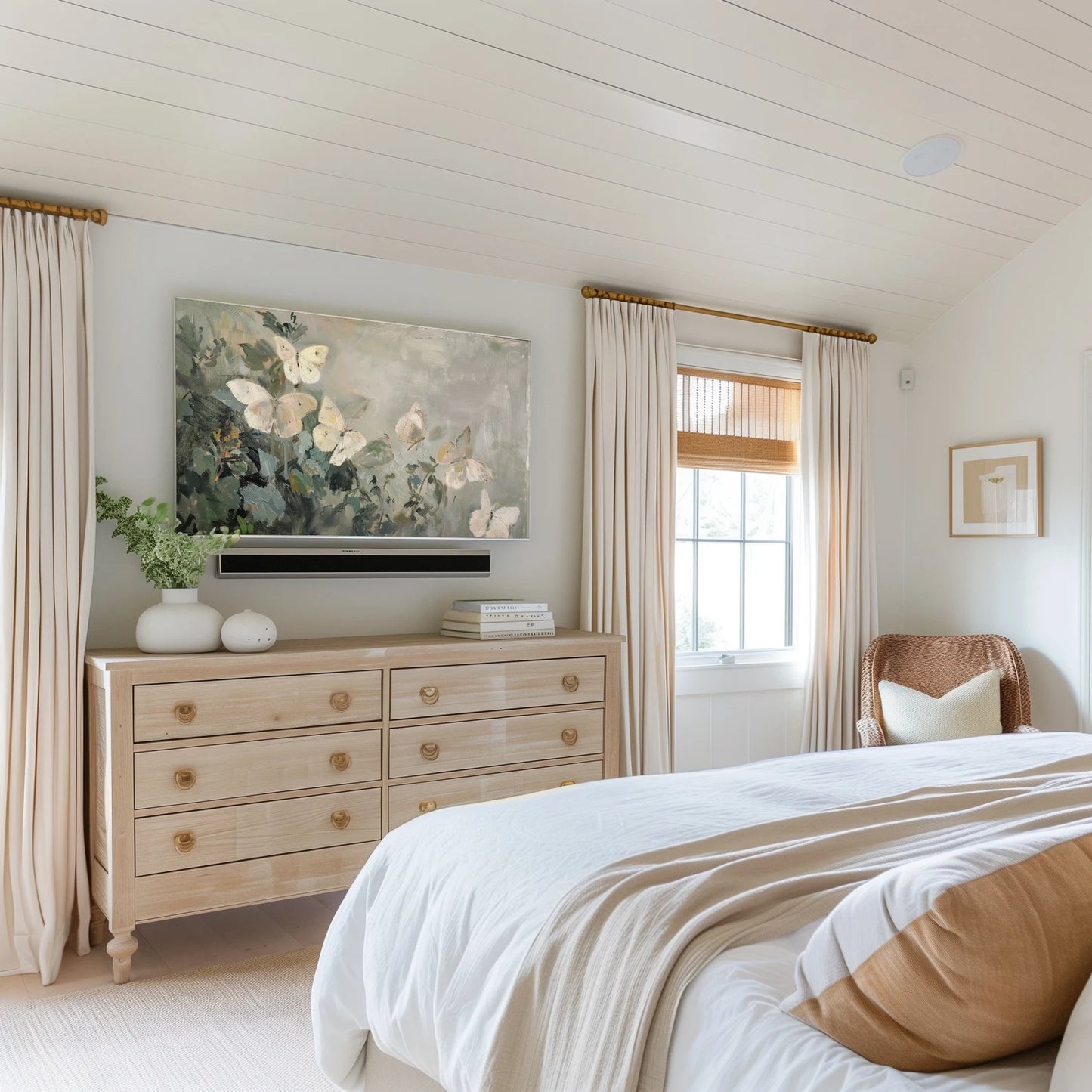 Vintage Neutral Butterflies Frame TV Art, Wallpaper