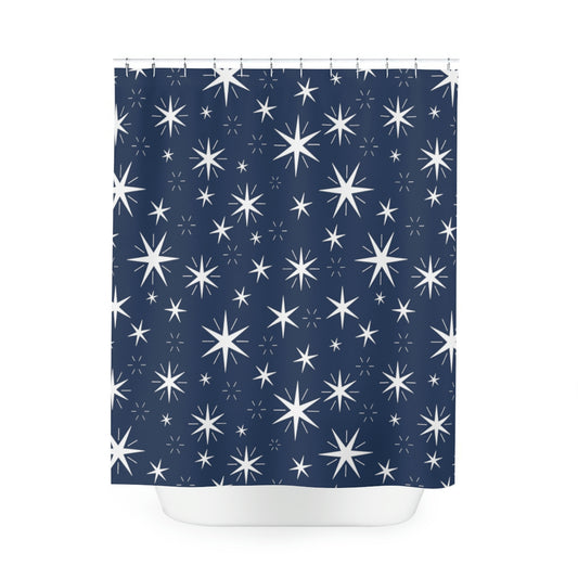 Stars Shower Curtain Retro Starburst Shower Curtain (5 colors)
