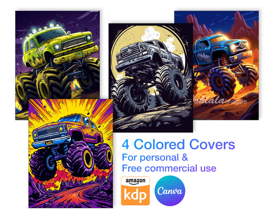 50 Monster Truck Coloring Pages for Stress-Relieving and Relaxation