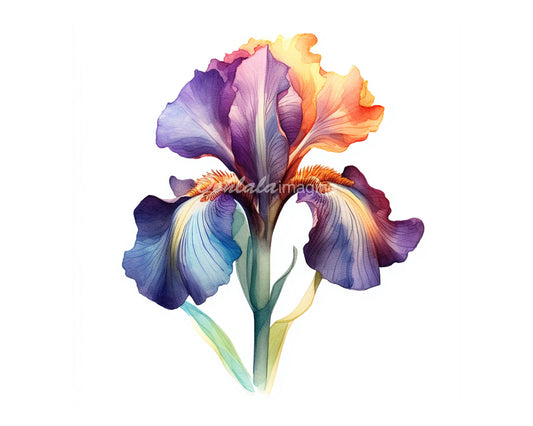 Beautiful Irises Flowers Clip Art