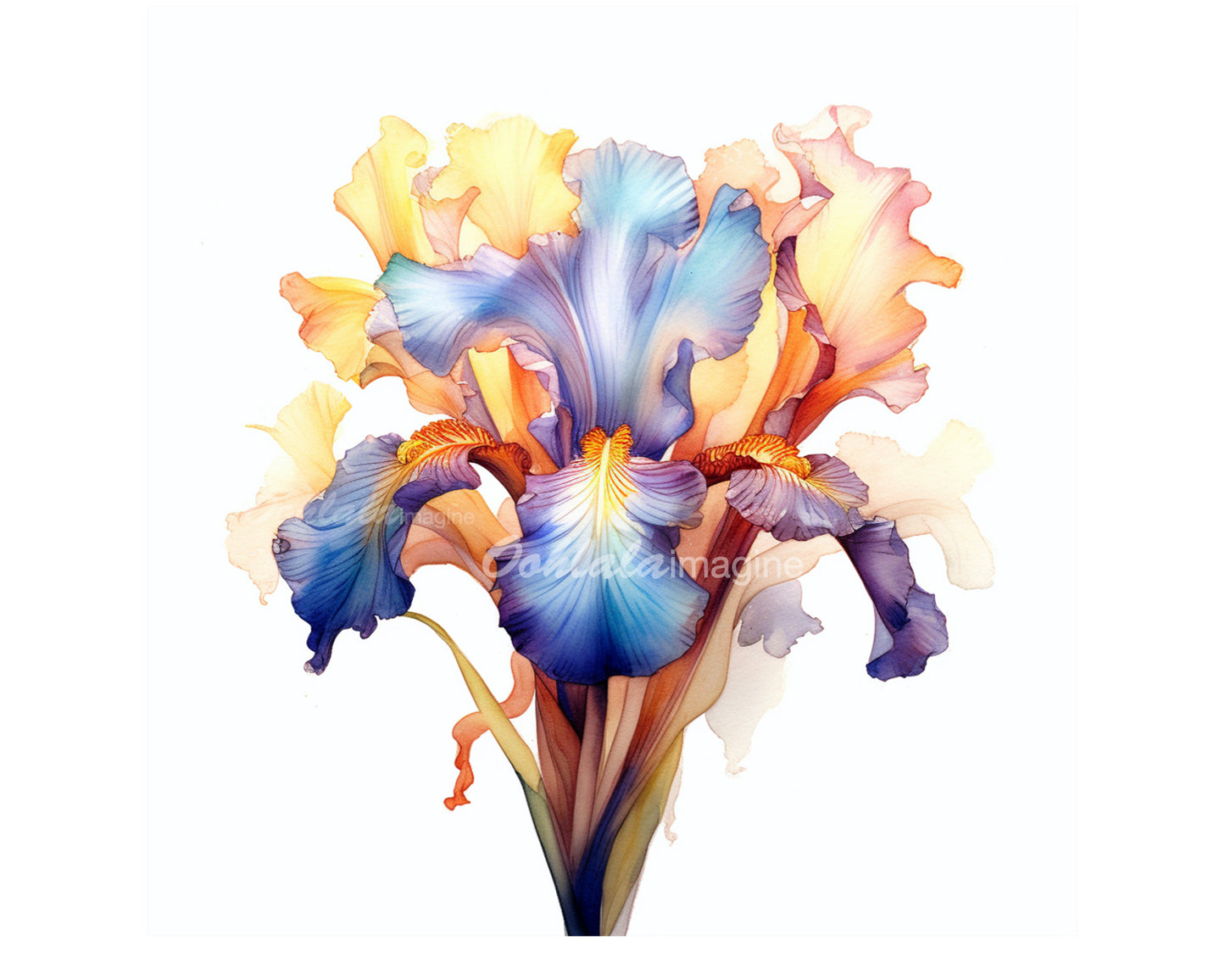 Beautiful Irises Flowers Clip Art