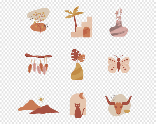 Boho Elements (3) PNG SVG Transparent Clipart