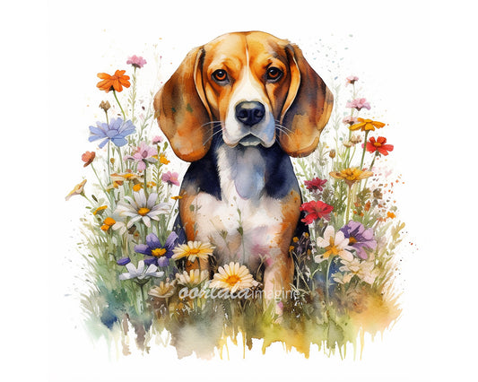 Beagle Watercolor Clipart