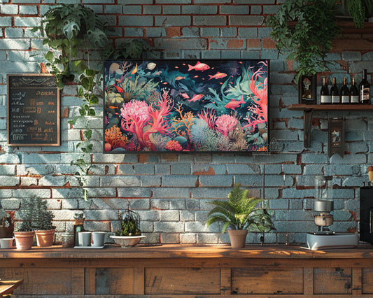 Fish Aquarium Painting Frame TV Wallpaper