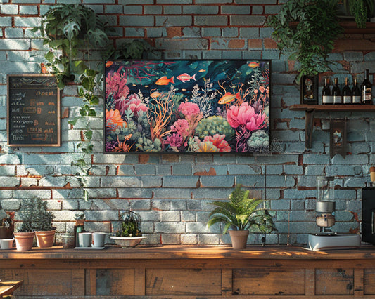 Fish Aquarium Painting Frame TV Wallpaper