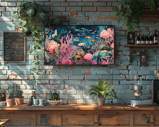 Fish Aquarium Painting Frame TV Wallpaper