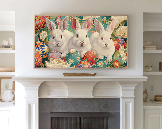 Easter Bunny Easter Egg Artistic Frame TV Art Wallpaper