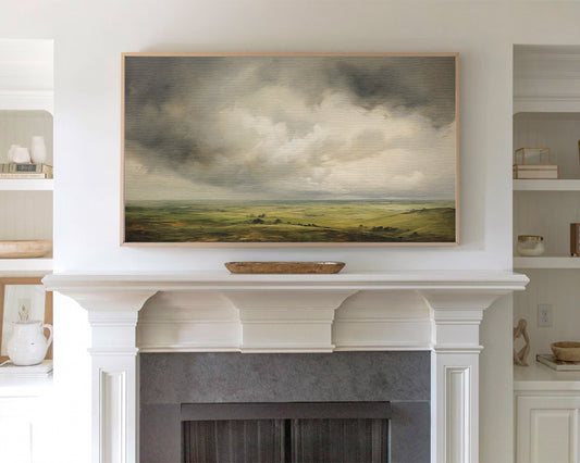 Abstract Landscape Frame TV Art, Modern Spring Scenery Wallpaper