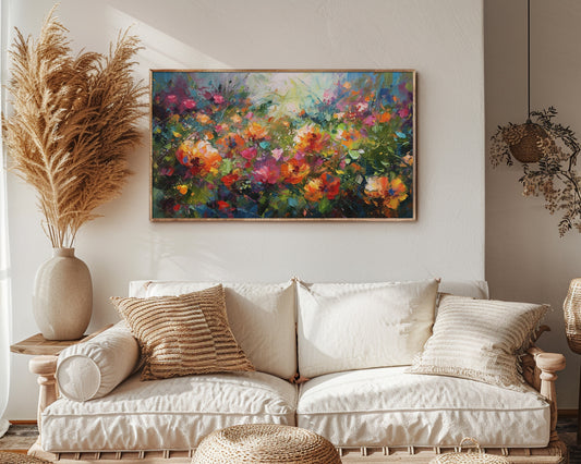 Abstract Flowers Painting Frame TV Art Wallpaper