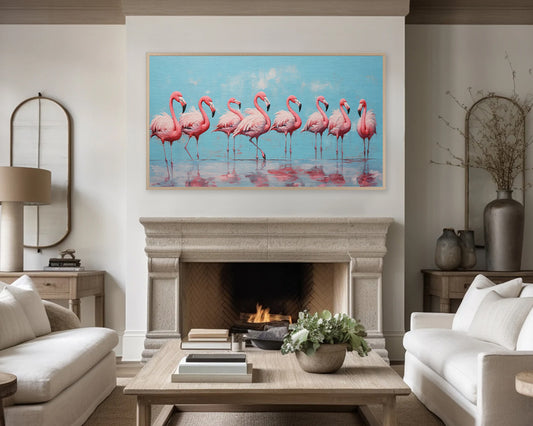 Flamingos Digital Painting Frame TV Art