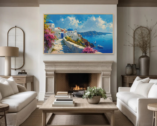 Greece Landscape Painting Frame TV Art Wallpaper