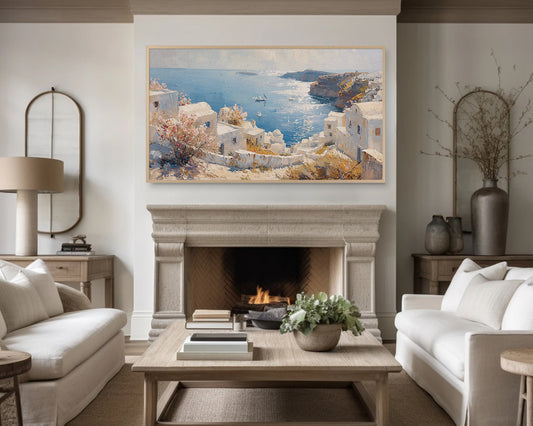 Greece Coastline Painting Frame TV Art