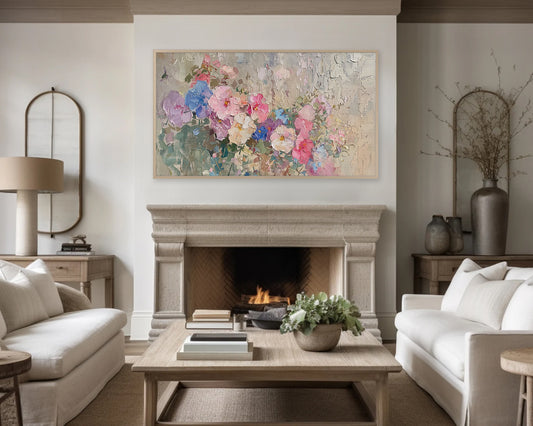 Abstract Flowers Frame TV Art, Vintage Wildflowers Wallpaper