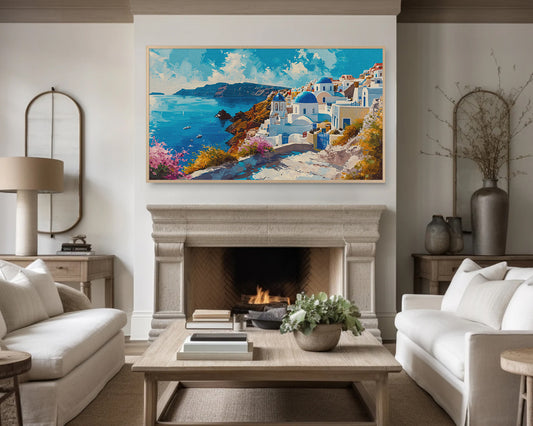 Greece Landscape Painting Frame TV Art Wallpaper