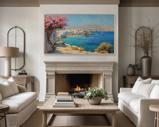 Greece Landscape Painting Frame TV Art Wallpaper