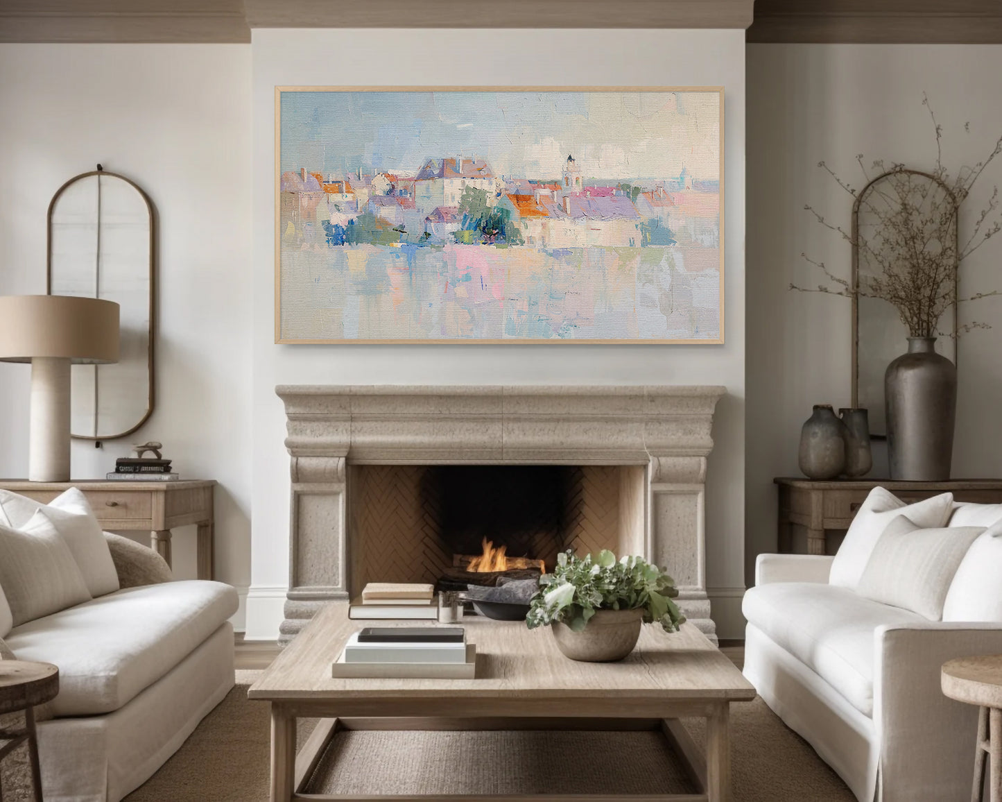 Abstract Riverside Landscape Frame TV Art, Wallpaper