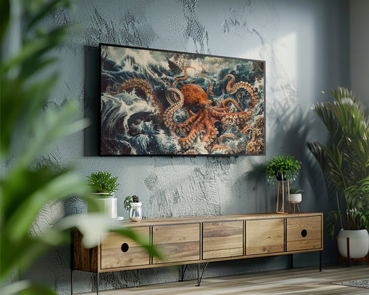 Kraken Awakened Painting Frame TV Art Wallpaper