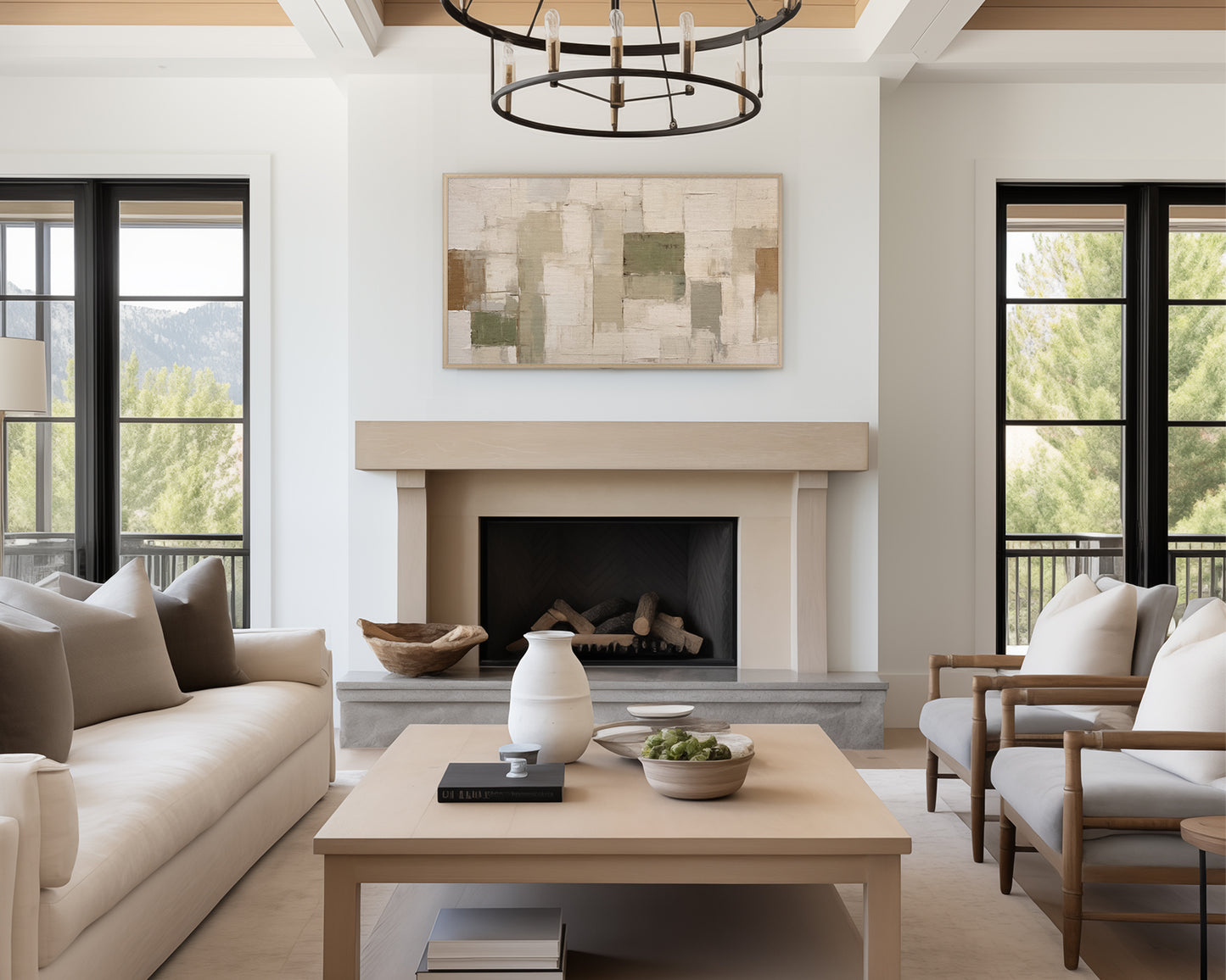 Minimalist Modern Abstract Painting Frame TV Art, Wallpaper