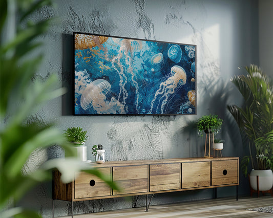 Jellyfish Marine Life Painting Frame TV Art Wallpaper