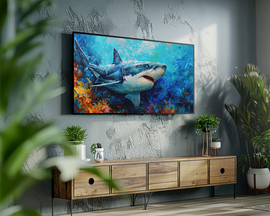 Shark Marine Life Frame TV Art Wallpaper