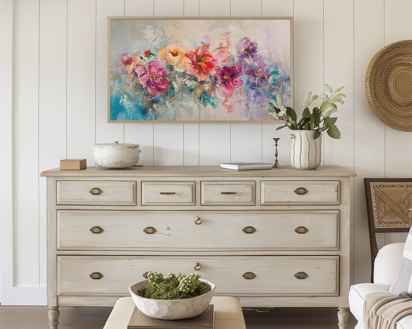 Abstract Flowers Frame TV Art, Wallpaper