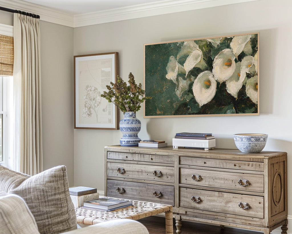 Lily Flower Impressionist Painting Frame TV Art, Wallpaper