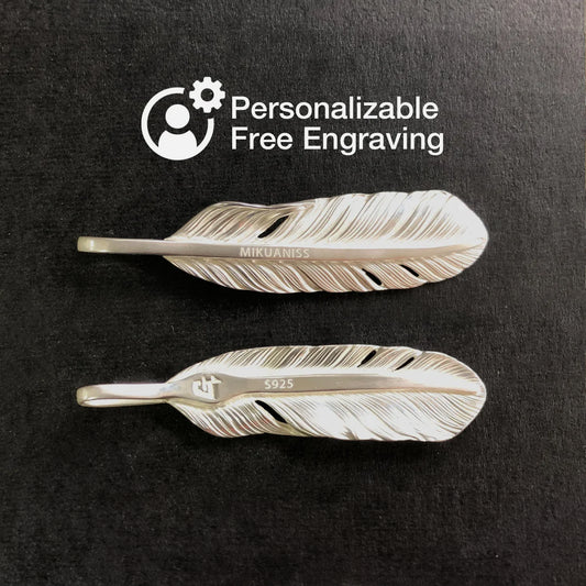 Silver Feather Free Personalized Custom Engraving