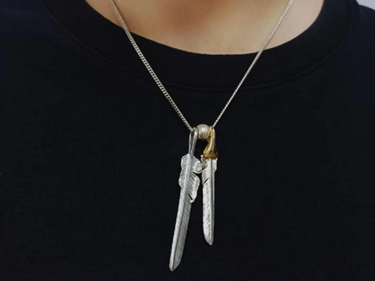 Delicate Sterling Silver Feather Pendant