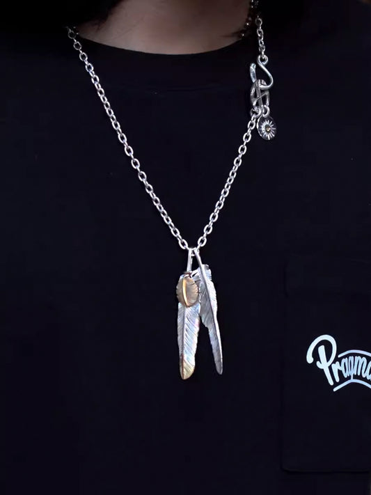 Silver Feather Pendant S925 Handcrafted