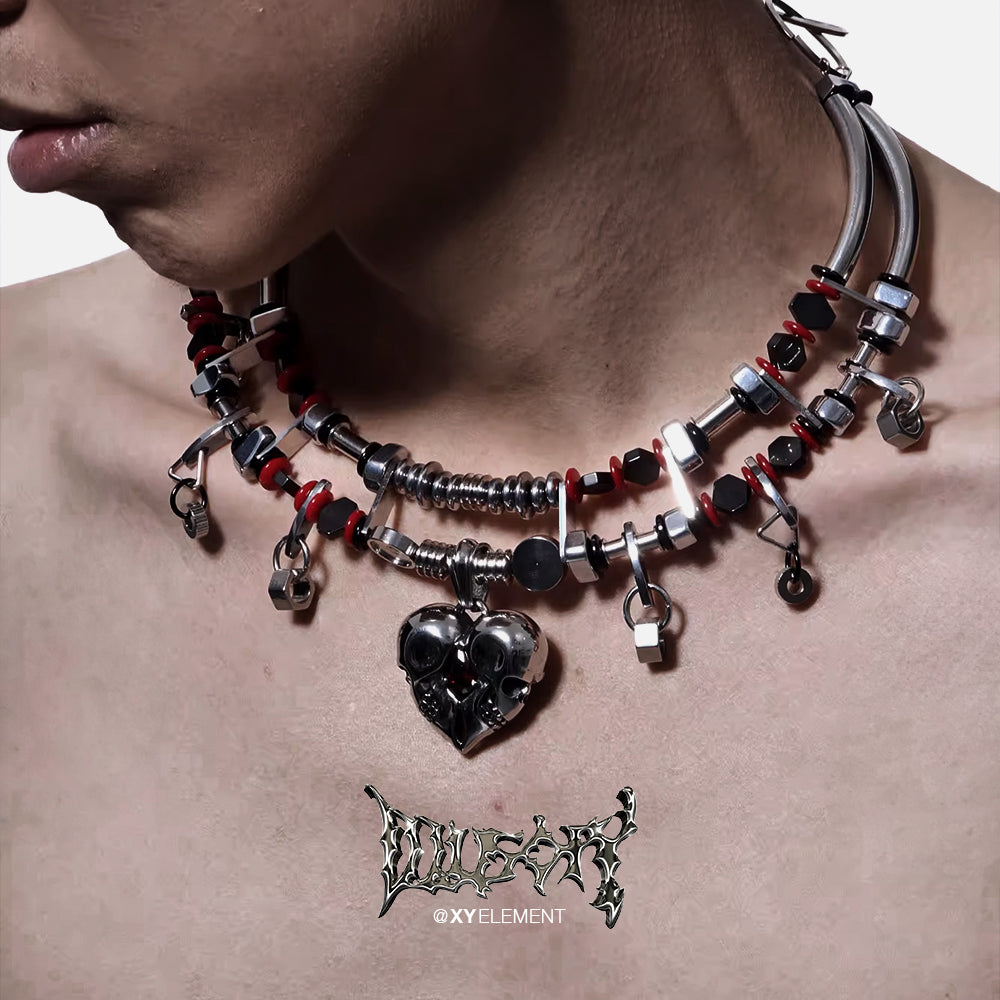 Gothic Punk Mechanical Stainless Steel Choker Necklace