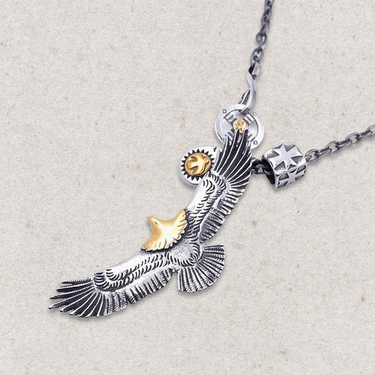 Spared Eagle Pendant Setup Necklace