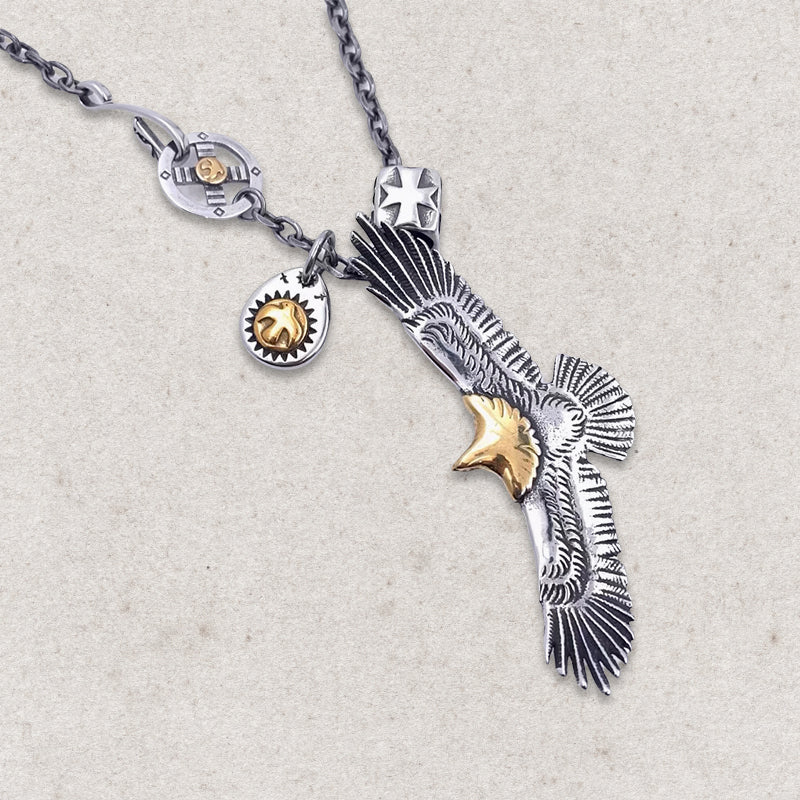 Spared Eagle Pendant Setup Necklace