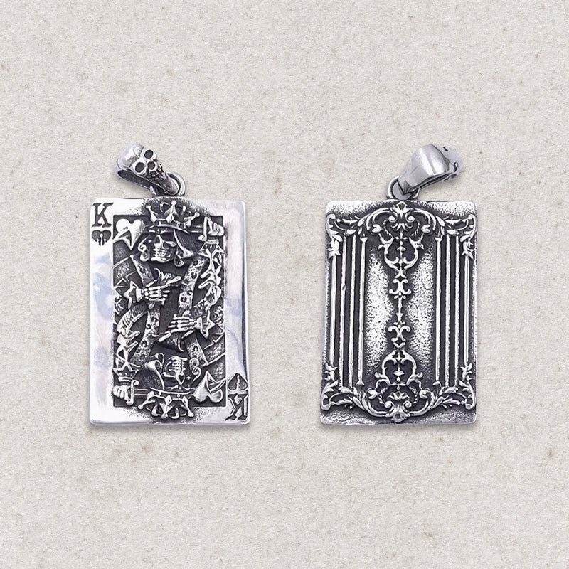 Skull King Poker Card Pendant Setup Necklace