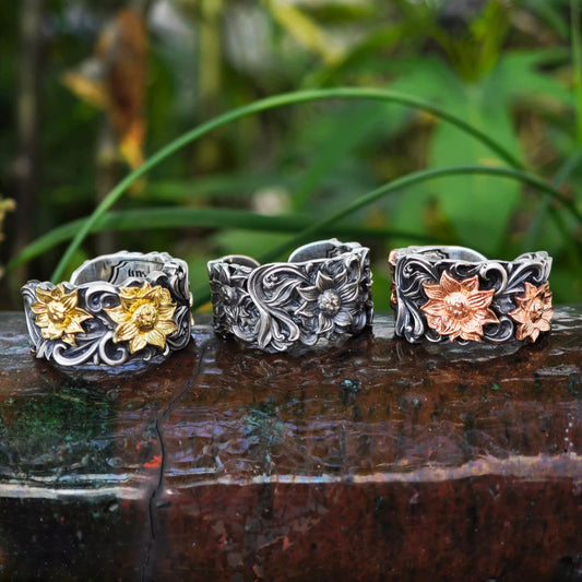 Handcrafted Sterling Silver Sunflower Ring