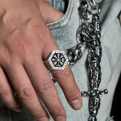 Viking Vegvisir Ruins Ring Norse Mythology