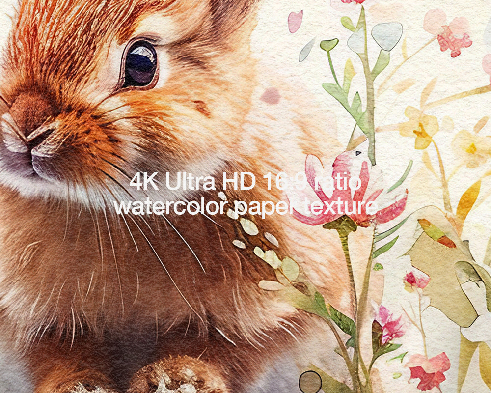 Watercolor Easter Bunny Easter Egg Flowers Frame TV Art Wallpaper